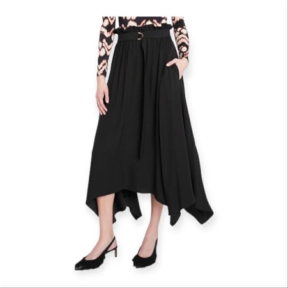 ULLA JOHNSON Zeta Midi Skirt, Noir-black, Size 8, New with tag - Picture 2 of 16